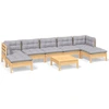 Image de vidaXL Ensemble de jardin lounge 8 pièces avec coussins gris en pin