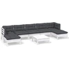 Image de vidaXL Ensemble de jardin lounge 8 pièces avec coussins blanc pin