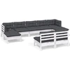 Image de vidaXL Ensemble salon de jardin 9 pièces avec coussins Pin blanc