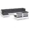 Image de vidaXL Ensemble de salon de jardin 10 pièces avec coussins Pin blanc