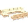 Image de vidaXL 10-tlg. Set de salon de jardin avec baisers en crème Kiefernholz