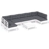 Image de vidaXL Ensemble salon de jardin 8 pièces avec coussins blanc pin massif