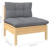Image de ensemble salon de jardin 13 pièces avec coussins gris pin massif