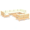 Image de vidaXL Ensemble salon de jardin 10 pièces avec coussins crème pin massif