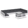 Image de vidaXL Ensemble salon de jardin 12 pièces avec coussins blanc pin massif