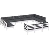 Image de vidaXL Ensemble salon de jardin de 13 pièces avec coussins blanc pin