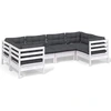 Image de vidaXL Ensemble salon de jardin 6 pièces avec coussins Pin blanc