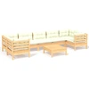 Image de vidaXL Ensemble salon de jardin 8 pièces avec coussins Crème Pin