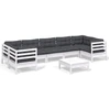 Image de vidaXL Ensemble de jardin lounge 8 pièces avec coussins blanc pin