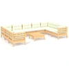 Image de vidaXL 10-tlg. Set de salon de jardin avec baisers en crème Kiefernholz