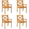 Image de vidaXL Chaises de jardin 4 pcs. Bois massif acacia