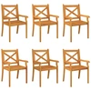 Image de vidaXL Chaises de jardin 6 pcs. Bois massif acacia