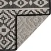 Image de Vidaxl Außen Teppich mit Muster flach -100x200 cm schwarz