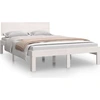 Image de vidaXL Lit en bois massif blanc 120x190 cm