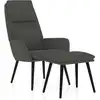Image de vidaXL Fauteuil relax avec pouf Tissu gris foncé