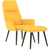 Image de vidaXL Fauteuil relax avec pouf jaune moutarde Tissu