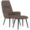 Image de vidaXL Fauteuil relax avec pouf Taupe Tissu