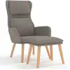 Image de vidaXL Fauteuil relax avec pouf gris clair velours