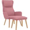 Image de vidaXL Fauteuil relax avec pouf rose velours
