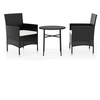 Image de vidaXL Ensemble de jardin 3 pièces Poly rotin noir