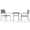 Image de vidaXL Ensemble de jardin 3 pièces Poly rotin gris