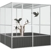 Image de vidaXL Cage à oiseaux anthracite 213,5x217,5x211,5 cm Acier galvanisé