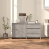 Image de vidaXL Sideboard 2 pièces gris béton bois composite
