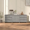 Image de vidaXL Sideboard 3 pcs. gris béton bois composite