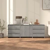 Image de vidaXL Sideboard 3 pièces gris Sonoma Bois composite