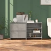 Image de vidaXL Sideboard 2 pièces gris béton bois composite