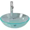 Image de vidaXL Lavabo avec robinetterie et vidage verre trempé