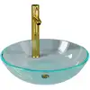 Image de vidaXL lavabo avec robinet et vidage en verre trempé