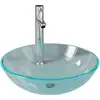 Image de vidaXL lavabo avec robinet et vidage en verre trempé