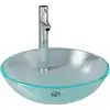 Image de vidaXL Robinet de lavabo de salle de bains Garniture de vidage en verre mat