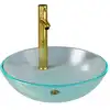 Image de vidaXL Robinet de lavabo de salle de bains Garniture de vidage en verre mat