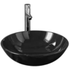 Image de vidaXL Salle de bains Lavabo avec robinet Garniture d'écoulement noir