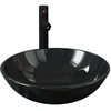 Image de vidaXL Salle de bains Lavabo avec robinet Garniture d'écoulement noir
