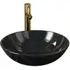 Image de vidaXL Salle de bains Lavabo avec robinet Garniture d'écoulement noir