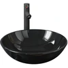 Image de vidaXL Salle de bains Lavabo avec robinet Garniture d'écoulement noir
