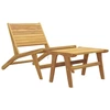 Image de vidaXL Chaise de jardin avec repose-pieds en teck massif