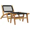 Image de vidaXL Chaise de jardin avec repose-pieds en teck massif et polyester