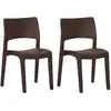 Image de vidaXL Chaises de jardin 2 pcs. Moka Polypropylène