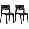 Image de vidaXL Chaises de jardin 2 pcs. Anthracite Polypropylène