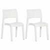 Image de vidaXL Chaises de jardin 2 pcs. Blanc Polypropylène