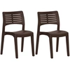 Image de vidaXL Chaises de jardin 2 pcs. Moka Polypropylène