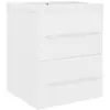 Image de vidaXL Meuble sous-lavabo avec vasque encastrée Blanc Bois composite