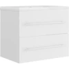 Image de vidaXL Meuble sous-lavabo avec vasque encastrée Blanc Bois composite