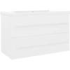Image de vidaXL Meuble sous-lavabo avec vasque encastrée Blanc Bois composite