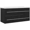 Image de vidaXL Waschbeckenunterschrank mit Einbaubecken Schwarz Holzwerkstoff