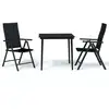 Image de vidaXL Ensemble de jardin 3 pièces noir